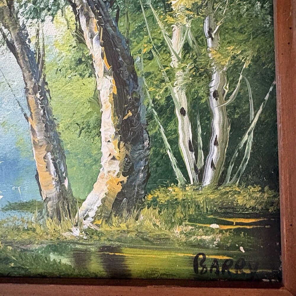 Framed Landscape Oil-Style Wall Art in Green and Brown - Picture 13 of 16